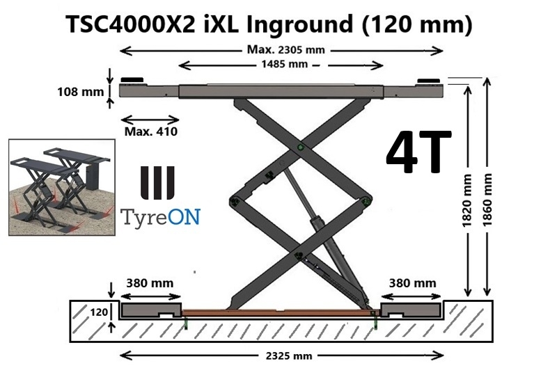 TyreON TSC4000X2 iXL - inbouw schaarhefbrug 4T schaarbrug - Image 9