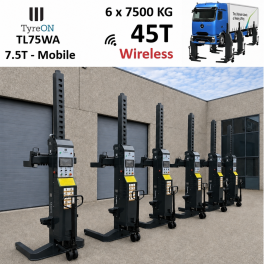 TyreON TL75WA-6 45T hefkolommen voor vrachtwagens - draadloos systeem met accu - 6 x 7,5 T - Accu 24V DC / 3 kW per kolom