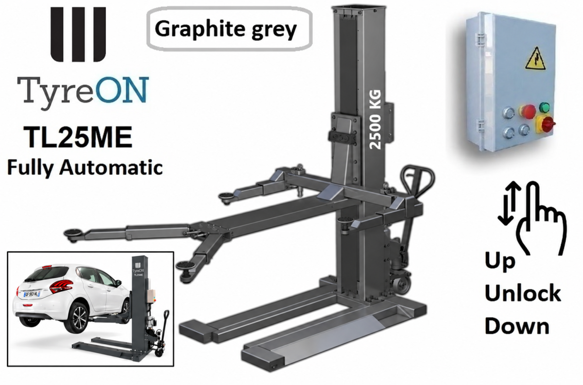 TyreON TL25ME mobiele 1-koloms autobrug – 230 V - grafiet grijs - Image 3