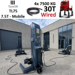 TyreON TL75-4 30T mobiele truck lift - met 400V kabels verbonden - 4 x 7,5 T - 3 kW per kolom