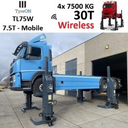 TyreON TL75W-4 30T hefkolommen voor vrachtwagens - draadloos systeem met accu - 4 x 7,5 T - Accu 24V DC / 3 kW per kolom