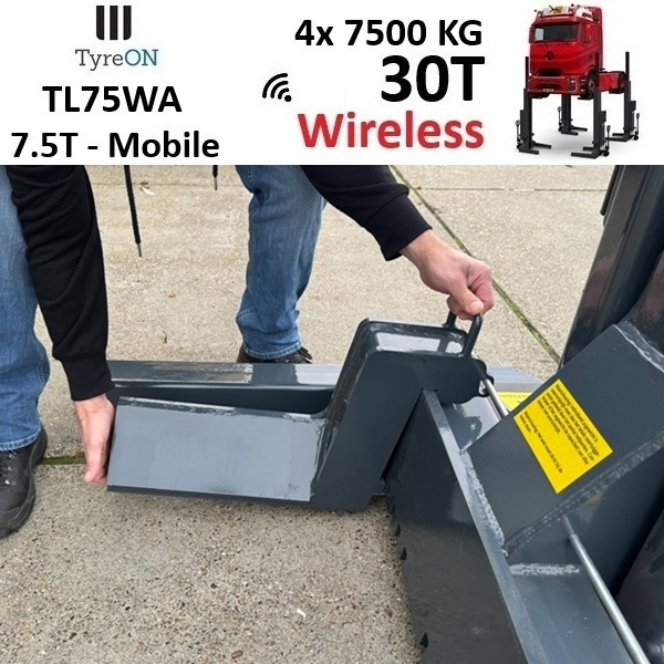 TyreON TL75WA-4 30T hefkolommen voor vrachtwagens - draadloos systeem met accu - 4 x 7,5 T - Accu 24V DC / 3 kW per kolom - Image 8
