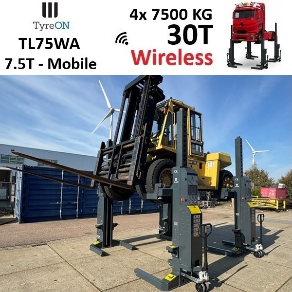 TyreON TL75WA-4 30T hefkolommen voor vrachtwagens - draadloos systeem met accu - 4 x 7,5 T - Accu 24V DC / 3 kW per kolom - Image 10