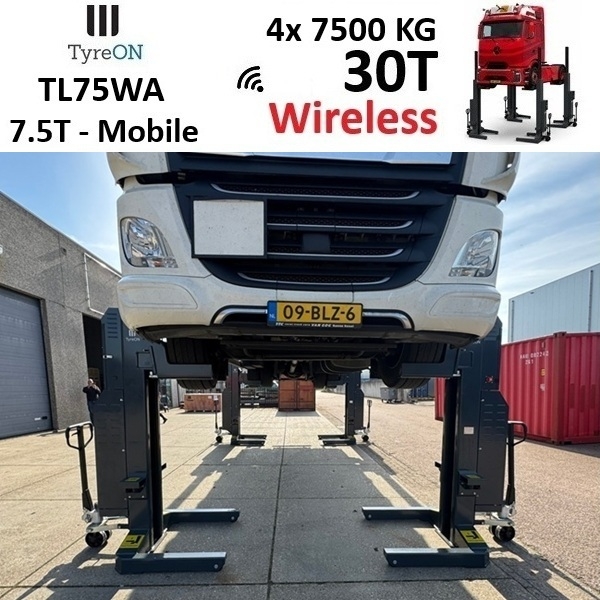 TyreON TL75WA-4 30T hefkolommen voor vrachtwagens - draadloos systeem met accu - 4 x 7,5 T - Accu 24V DC / 3 kW per kolom - Image 11