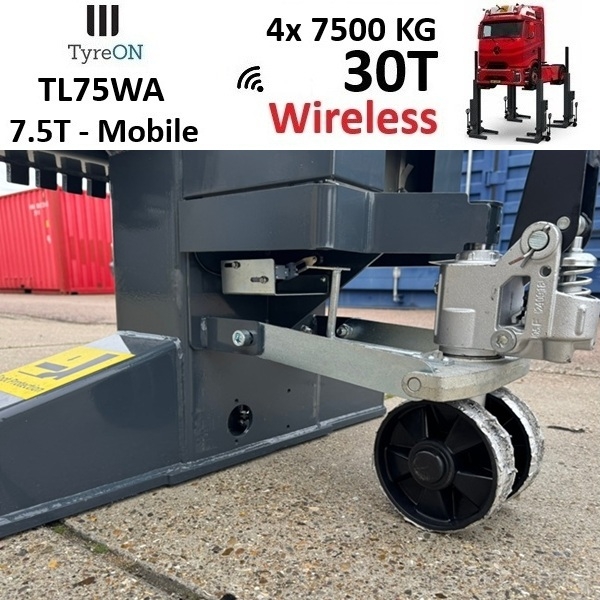 TyreON TL75WA-4 30T hefkolommen voor vrachtwagens - draadloos systeem met accu - 4 x 7,5 T - Accu 24V DC / 3 kW per kolom - Image 13