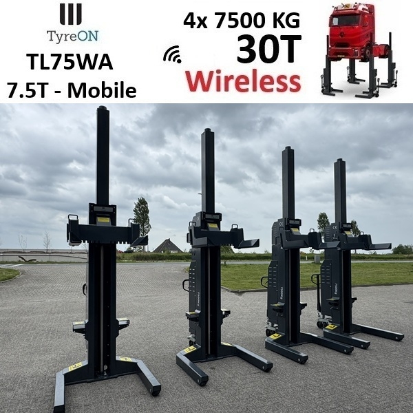 TyreON TL75WA-4 30T hefkolommen voor vrachtwagens - draadloos systeem met accu - 4 x 7,5 T - Accu 24V DC / 3 kW per kolom - Image 4