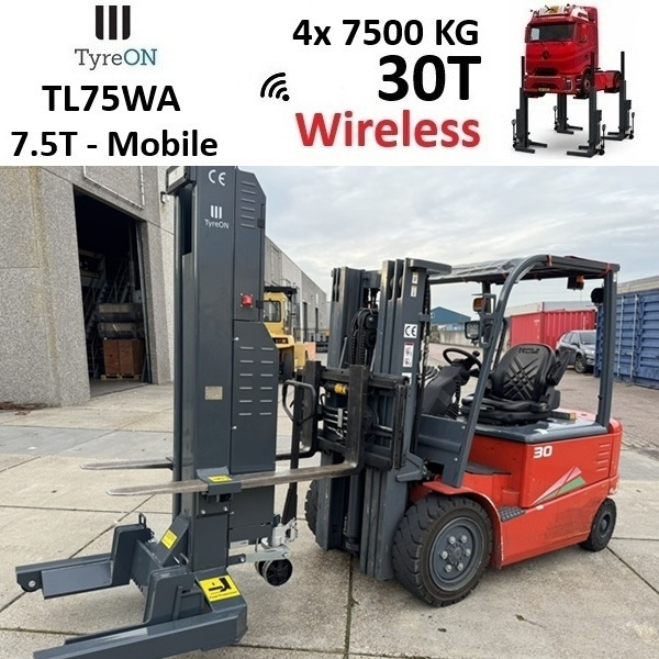 TyreON TL75WA-4 30T hefkolommen voor vrachtwagens - draadloos systeem met accu - 4 x 7,5 T - Accu 24V DC / 3 kW per kolom - Image 9