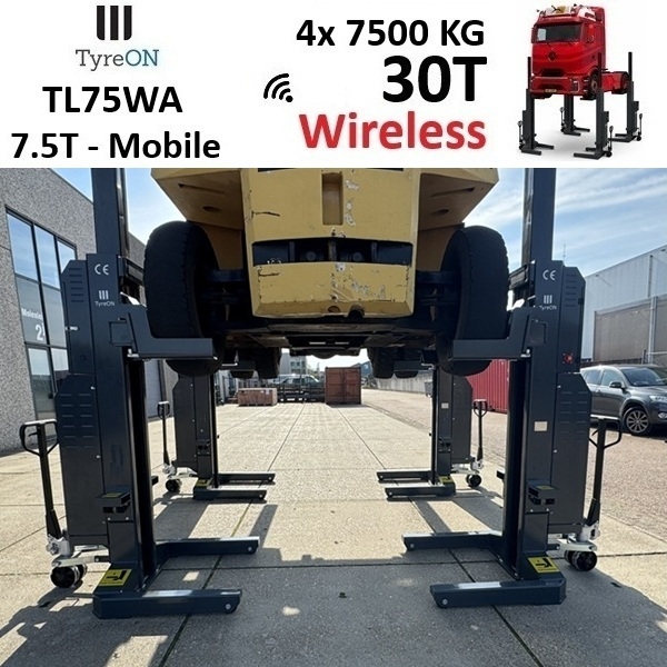 TyreON TL75WA-4 30T hefkolommen voor vrachtwagens - draadloos systeem met accu - 4 x 7,5 T - Accu 24V DC / 3 kW per kolom - Image 15