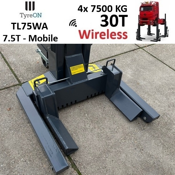 TyreON TL75WA-4 30T hefkolommen voor vrachtwagens - draadloos systeem met accu - 4 x 7,5 T - Accu 24V DC / 3 kW per kolom - Image 5