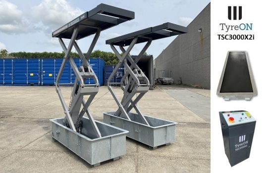 TyreON TSC3000X2i inbouw hefbrug met enkele extensies en inbouwbakken 230V of 400V